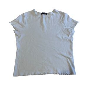 brandy melville white ruffle sleeve top vintage y2k basic coquette cottagecore